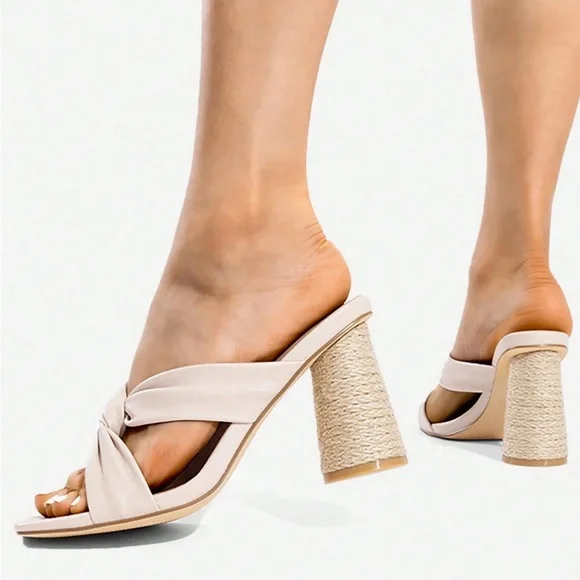 🆕 Chunky Round Heel Mule Sandals - Picture 1 of 6